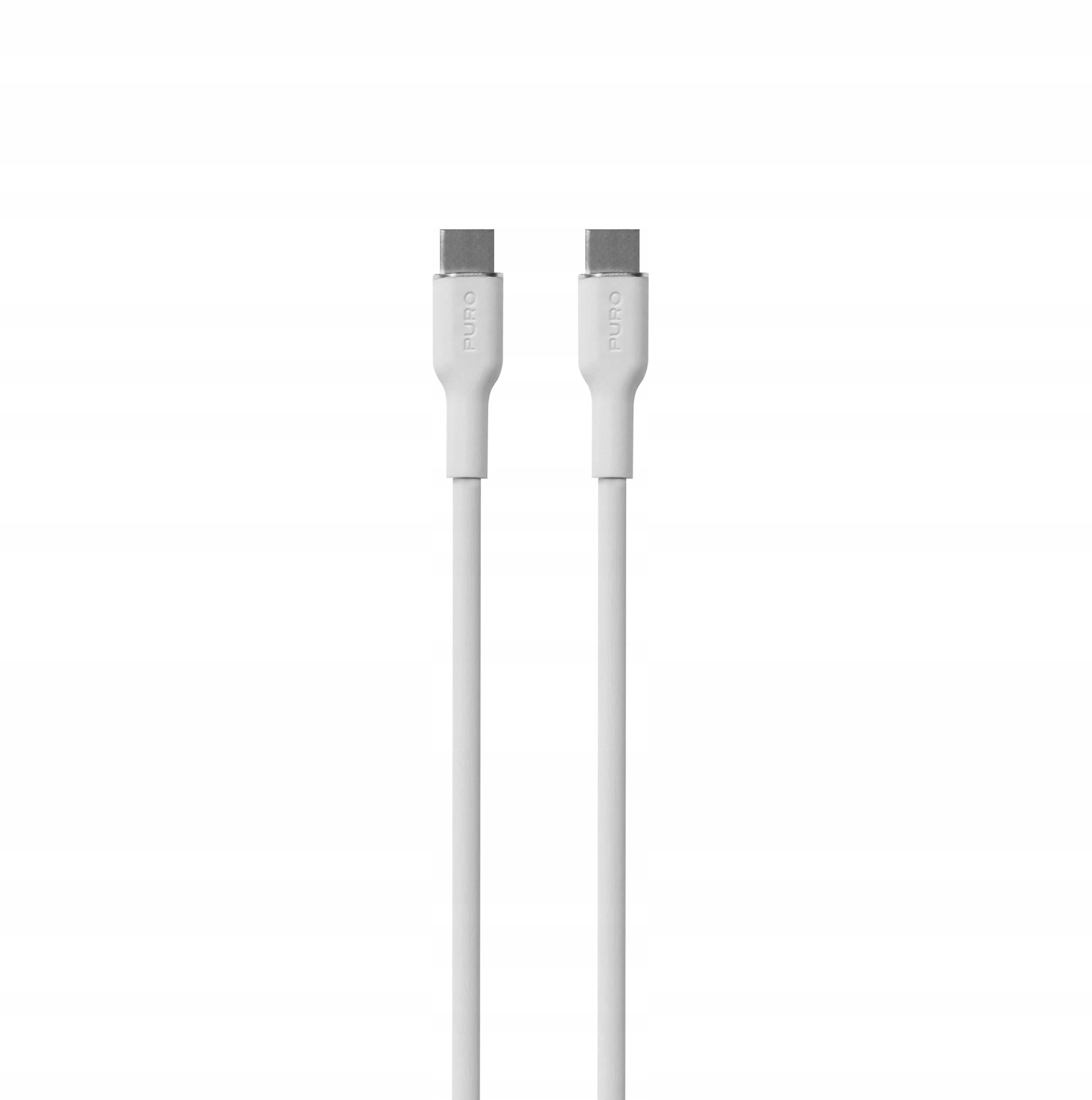 Kabel Usb-c 60W 1,5 m bílý silikonový kabel 1,5 m
