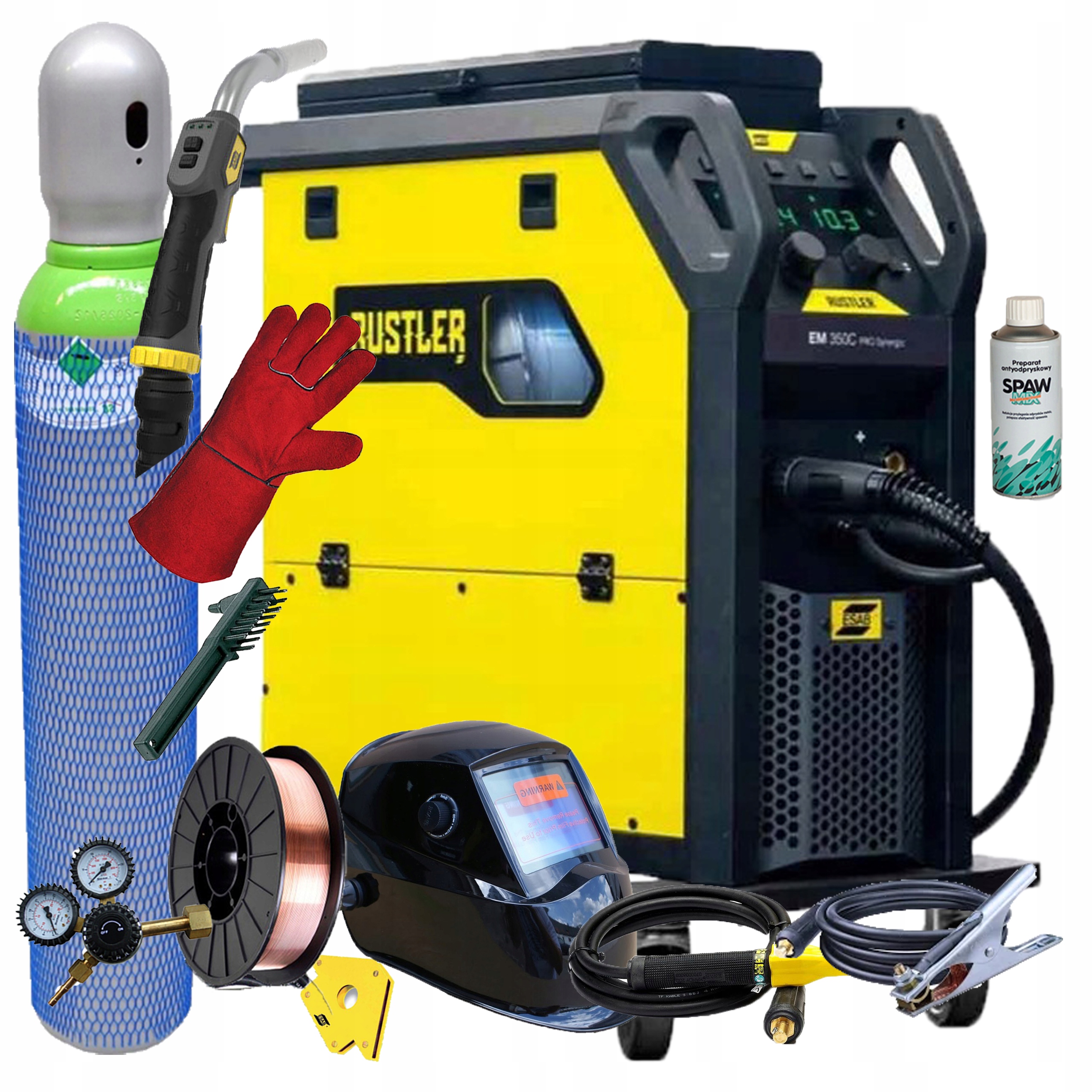 Półautomat Spawarka Mig Esab Rustler Em 350C Pro Synergia Migomat Zestaw