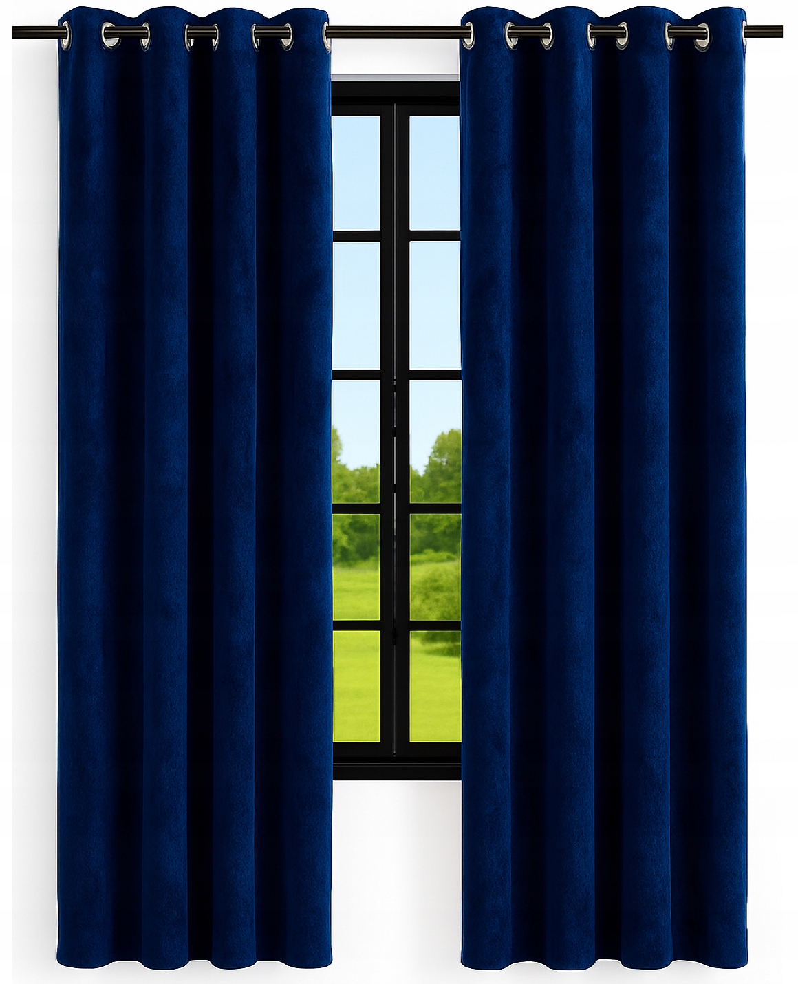 Velurové hotové záclony 240x140 hladké záclony velvet štory Tmavě Modré