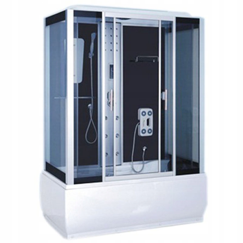 KABINA PRYSZNICOWA Z HYDROMASAŻEM PROSTOKĄTNA Z WYSOKIM BRODZIKIEM 150 X 83