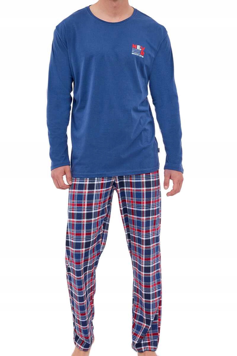 Cornette Pánské bavlněné pyžamo s dlouhým rukávem Never2 124/271 jeans 2XL