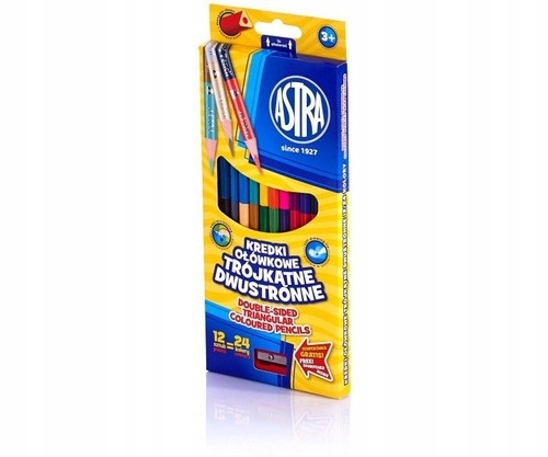 

Kredki Trójkątne 12 ołówkowe dwustronne Astra