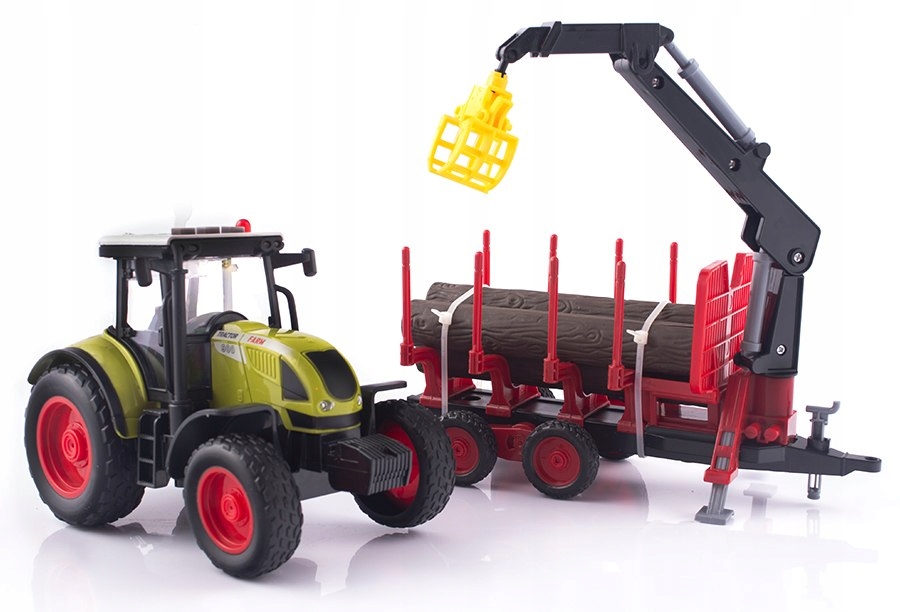 TRAKTOR Z PRZYCZEPĄ HDS INTERAKTYWNY CIĄGNIK ROLNICZY DŹWIĘKI LED RUCH. EL.