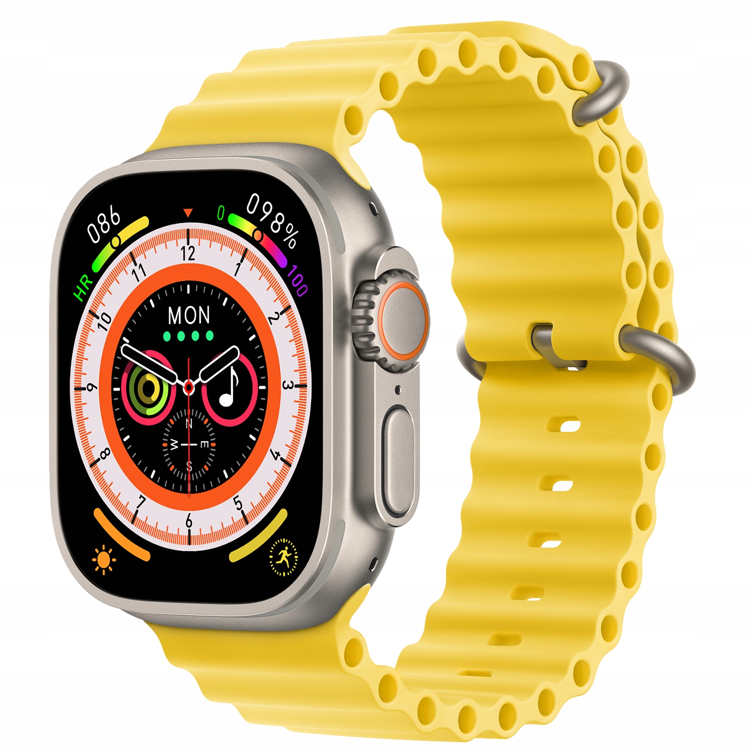 SMARTWATCH ULTRA SMART ULTRAWATCH MĘSKI DAMSKI MENU PL GPS WODOODPORNY NFC Kolor czarny