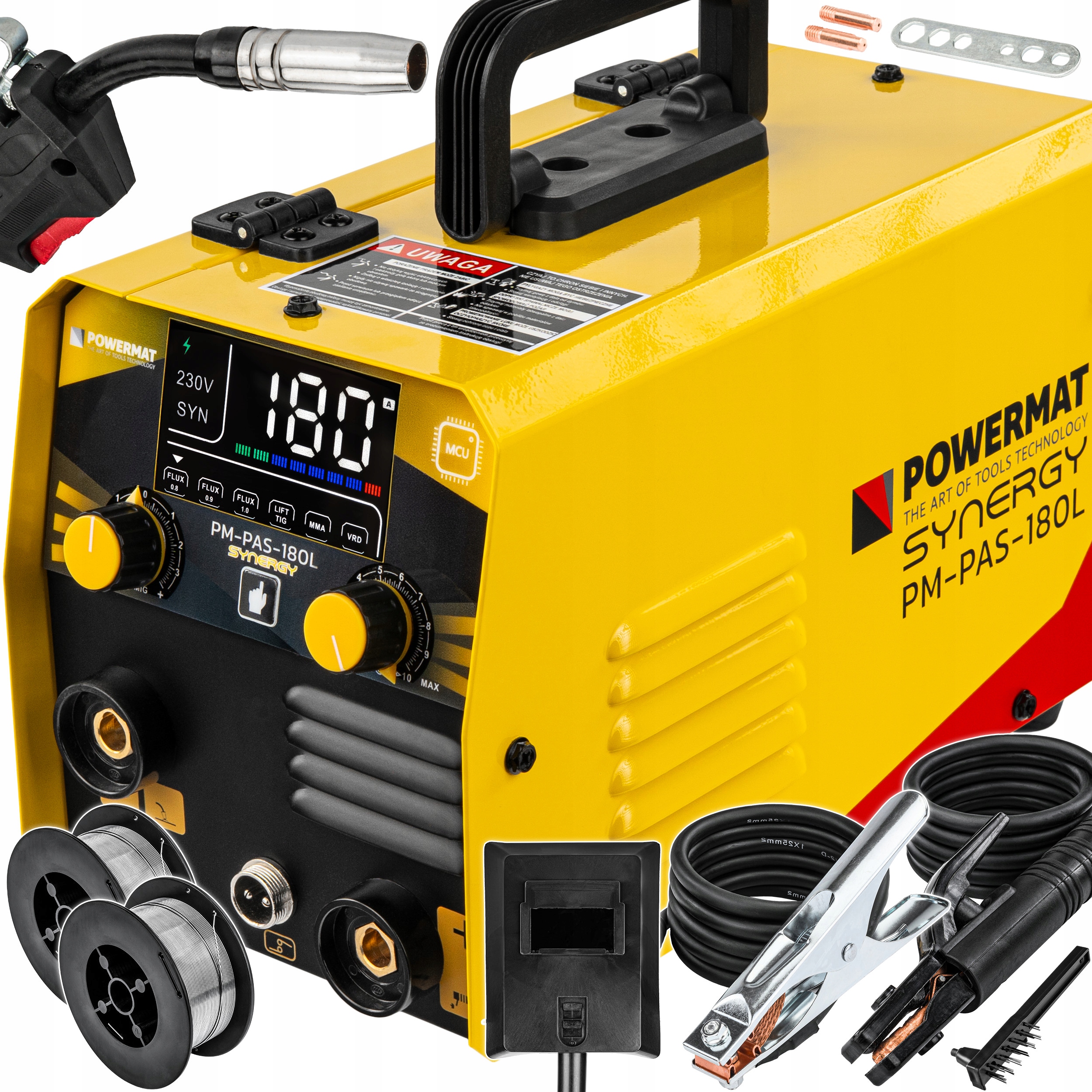 Spawarka Inwertorowa Migomat Fcaw Flux Mma Tig-lift 180A Synergia 2x Drut