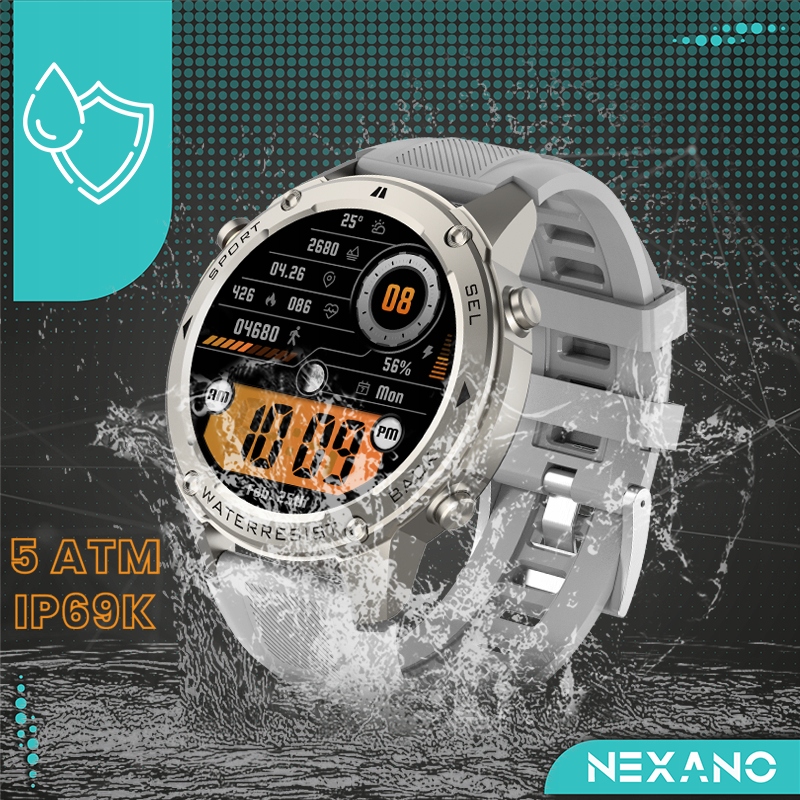 SMARTWATCH MĘSKI GPS ZEGAREK AMOLED MENU POLSKIE WODOODPORNY SPORT ROZMOWY Kolor srebrny