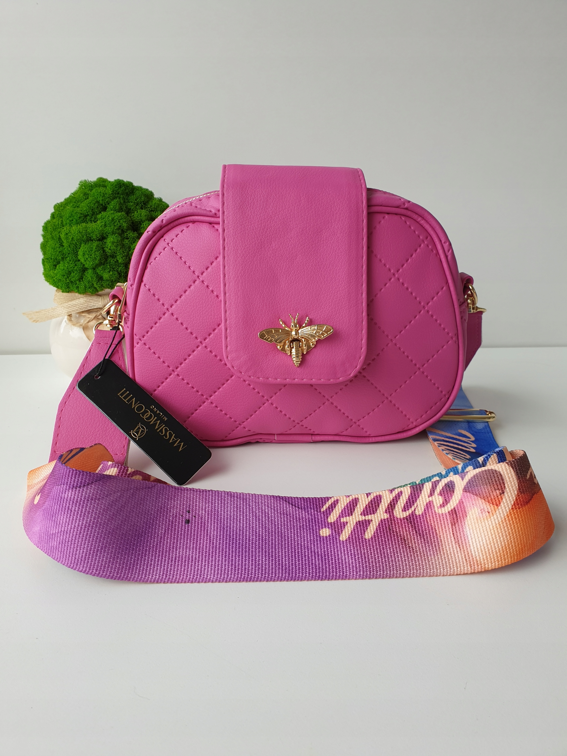 Torebka Massimo Contti listonoszka pikowana fuksja Marka inna