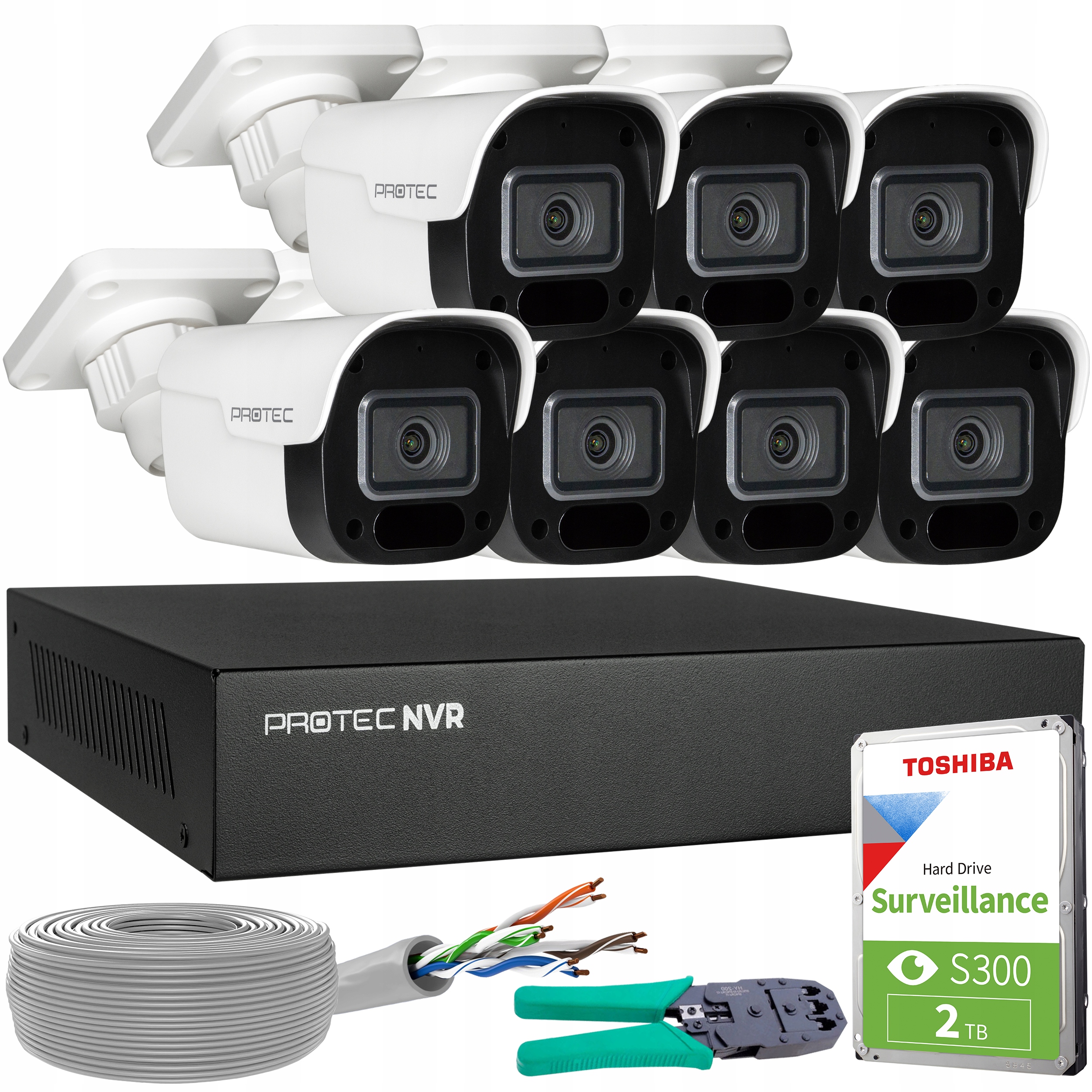 Sada pro monitorování 7 kamer Ip PoE 4Mpx s mikrofonem náhled z Hdd
