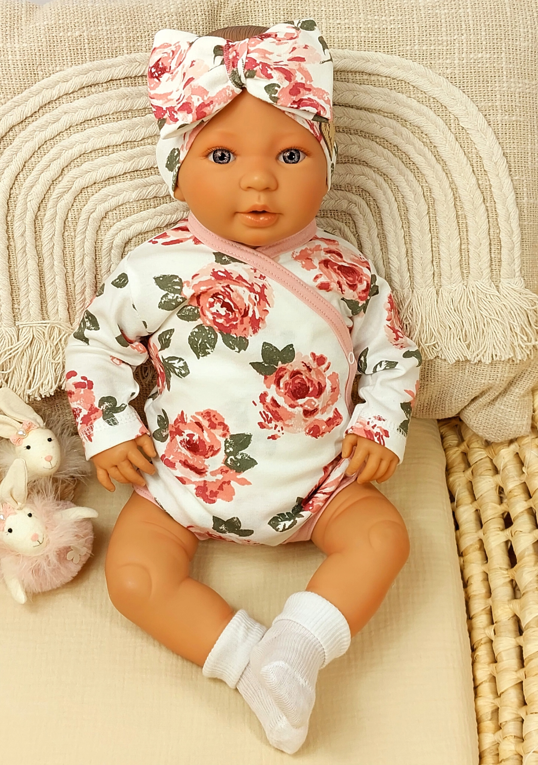 BODY KOPERTOWE DŁUGI RĘKAW r.74 RETRO ROSES /47/ Marka kaia-baby