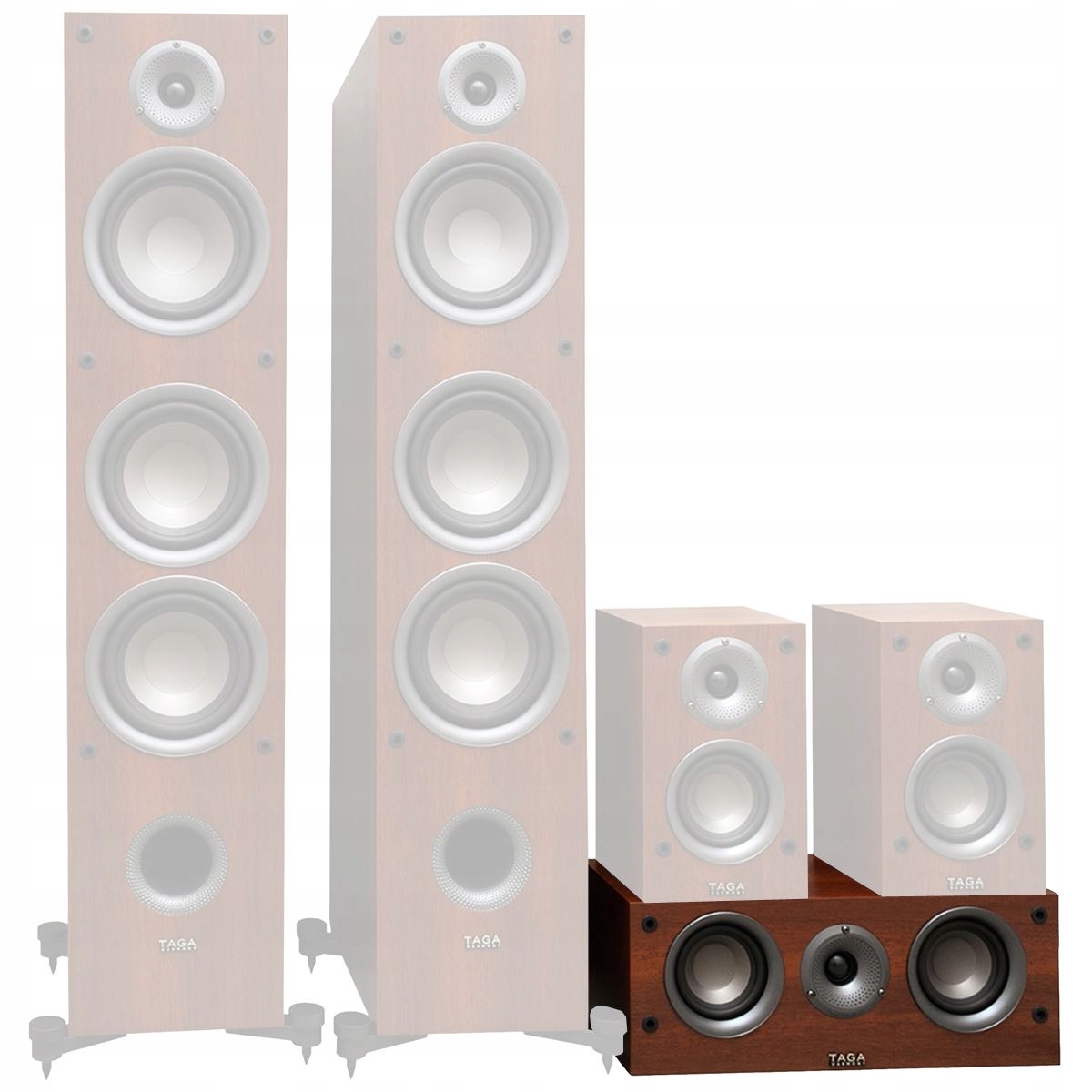 TAGA HARMONY TAV607F +C +S ZESTAW KINO DOMOWE 5.0 Liczba kolumn w zestawie 5