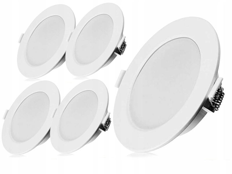 5x Plochý zapuštěný panel Slim Led 6W 230V Lampička Studená barva 6500K