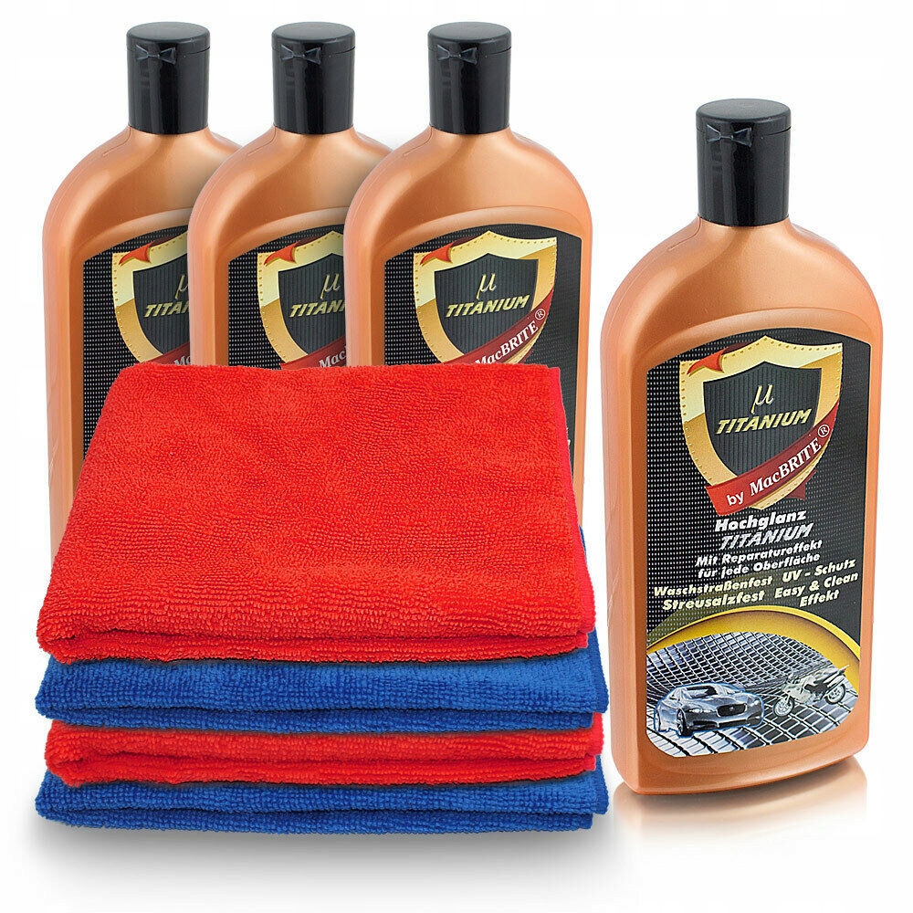 ZESTAW DO POLERKI McBRITE TITANIUM + 4x ŚCIERECZKI Z MIKROFIBRY