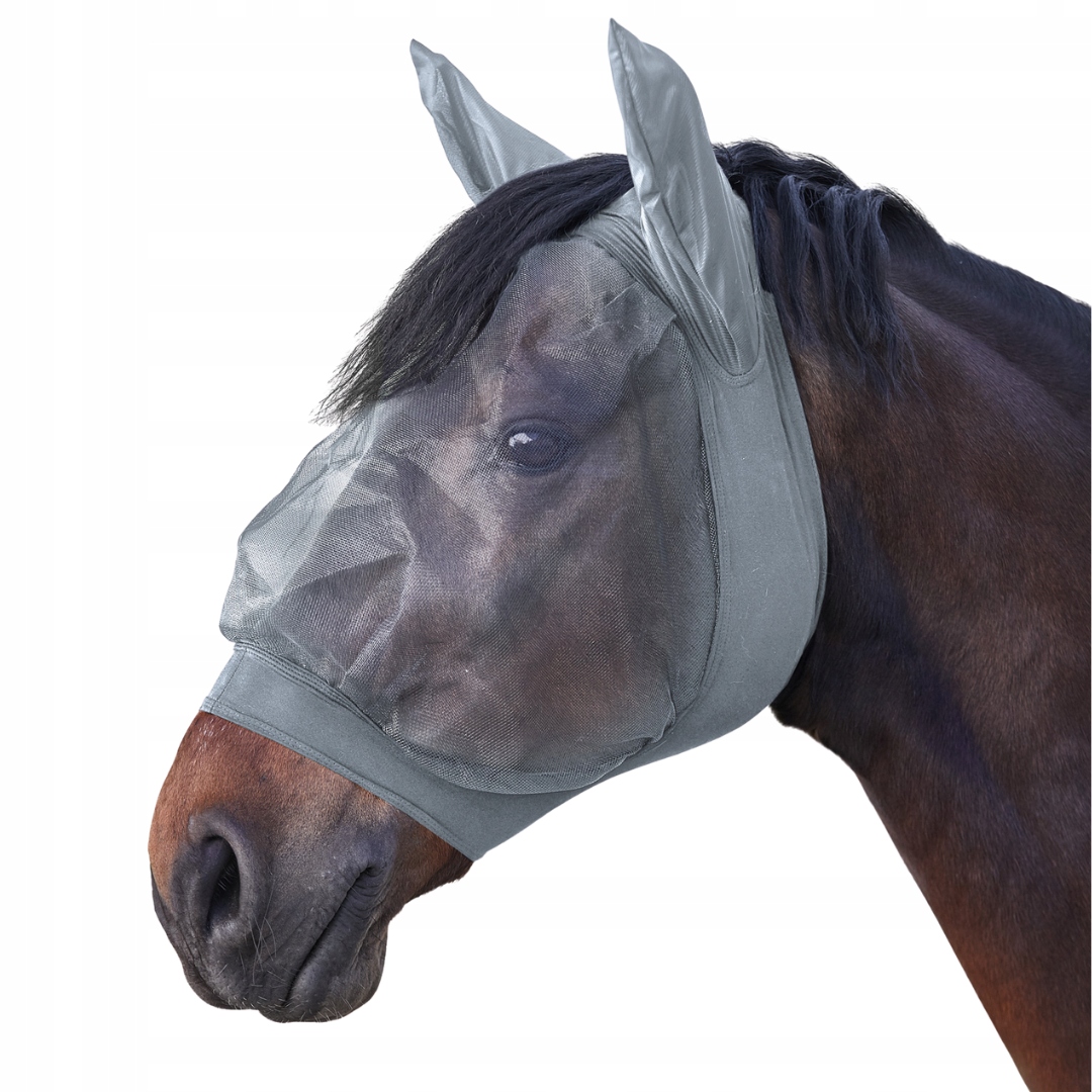 Lehká potápěčské brýle proti hmyzu pro koně Skinny Fly Mask Waldhausen Šedý Cob