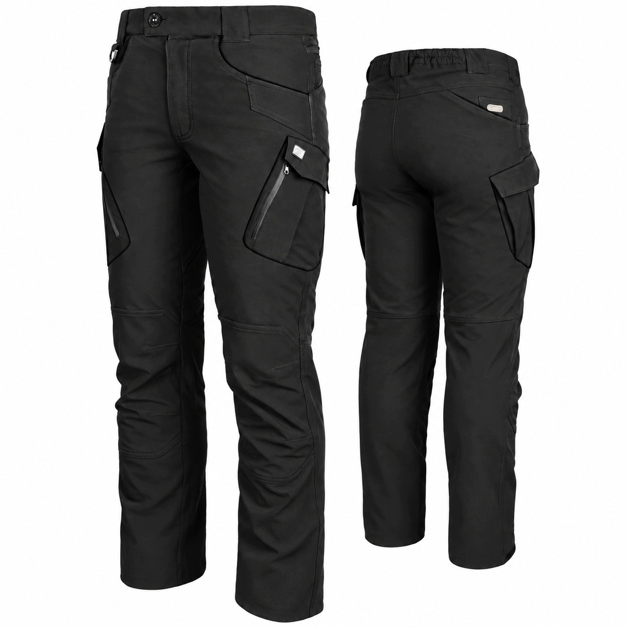 Spodnie robocze Bhp Elastyczne Cargo Black 4WAY softshell monterskie