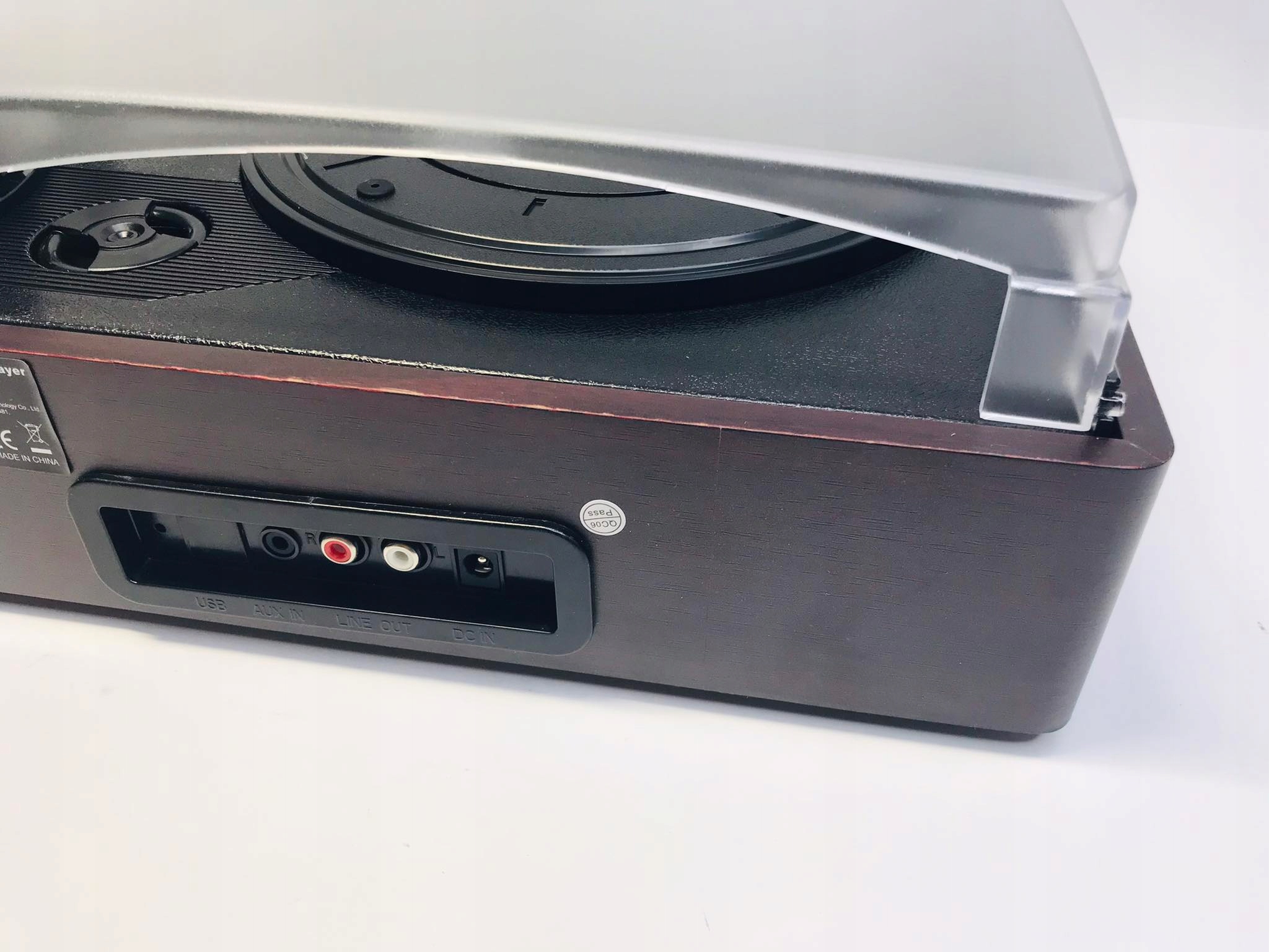 Gramofon MASOCO 3-biegowy Bluetooth AUX RCA Typ wkładki brak informacji