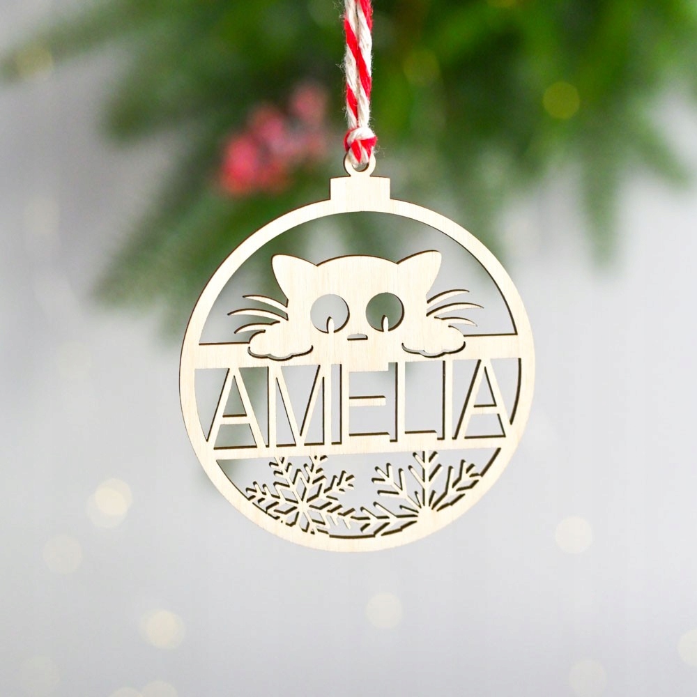 BOMBKA Z IMIENIEM DREWNIANA ŚWIĘTA MIKOŁAJ KOTEK Marka inna