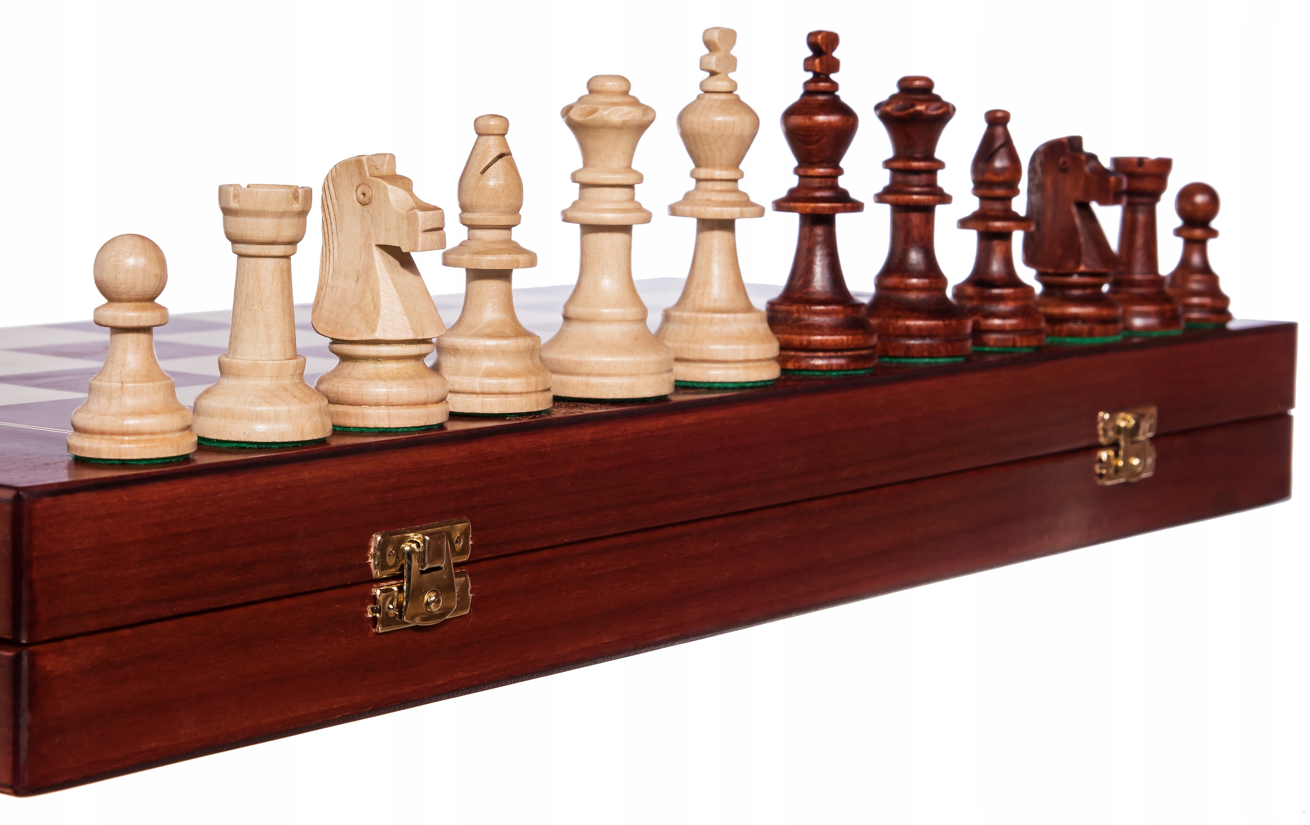 SZACHY DREWNIANE TURNIEJOWE GRAWEROWANE DUŻE ZESTAW 52 cm OUTLET Producent Chesscheck