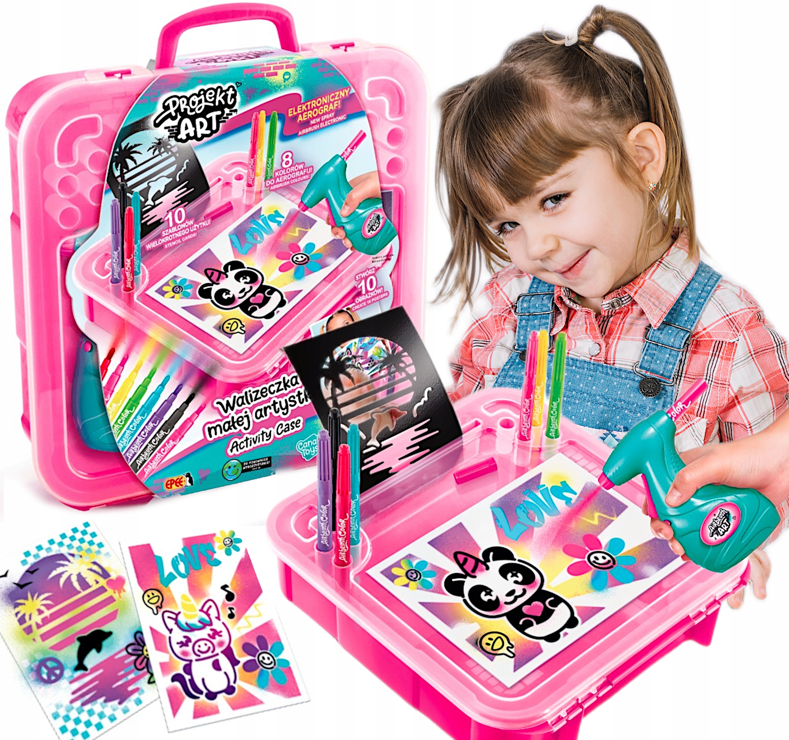 MAŽOJO MENININKO LAGAMINAS, DIZAINO MENAS SU AEROGRAFIKU, KŪRYBINIS RINKINYS EPEE