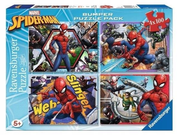 PUZZLE 4X100 SPIDER MAN BUMPER PACK, RAVENSBURGER