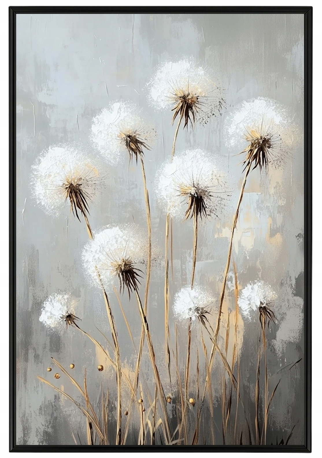 Plakát Rámeček Hliníku Grafika Příroda Zahrada Květiny Pampeliška Boho 40x60