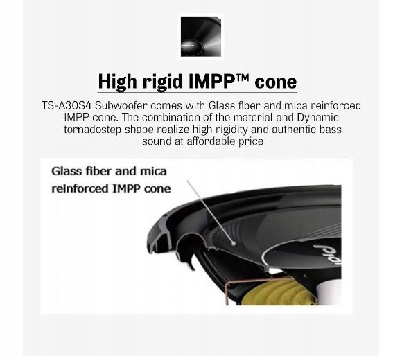 Pioneer TS-A30S4 Subwoofer Głośnik Moc 1400W 30cm