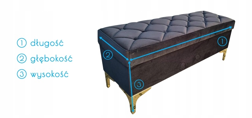 EKSKLUZYWNA PUFA otwierana / schowek - PIKOWANA S Typ tapicerowana