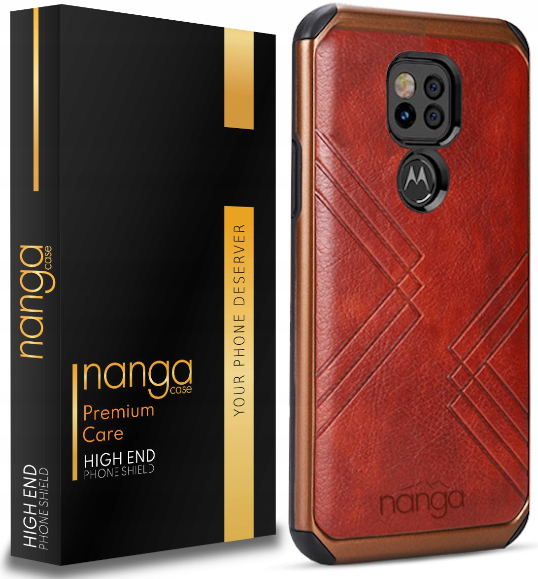 

Etui Ze Skóry Business Do Moto E7 Plus Brąz