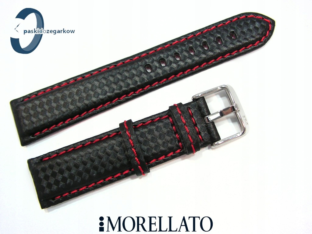 Pásek Morellato Biking 22 mm voděodolný, červené prošití