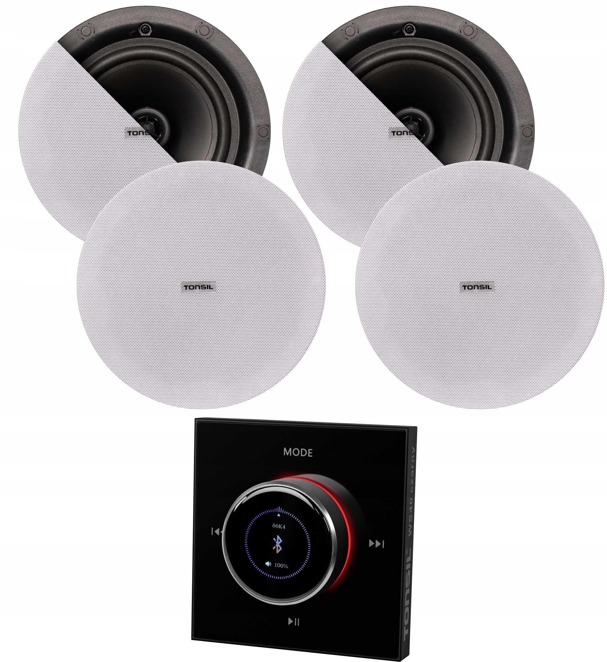 Set Tonsil: Nástěnný zesilovač WS-40 4x stropní reproduktor Zgsu 200s