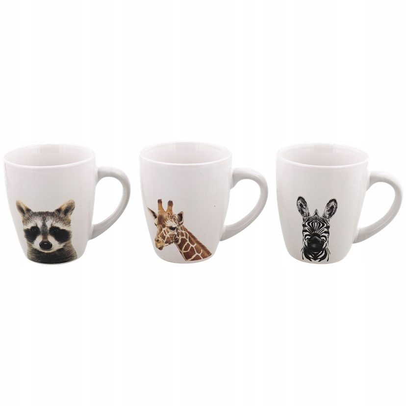 

Zestaw 3 kubków żyrafa zebra szop 3x150 ml