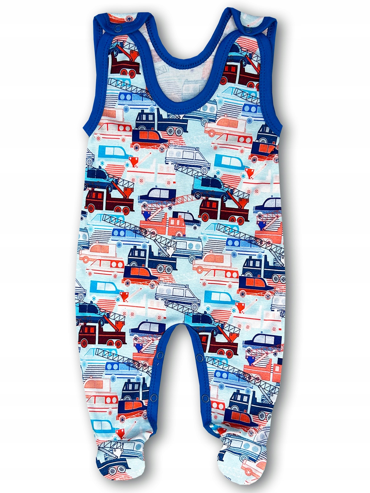 ŚPIOCHY śpioszki ROZPINANE 74 PIŻAMKA dla chłopca PAJAC STRAŻ POŻARNA