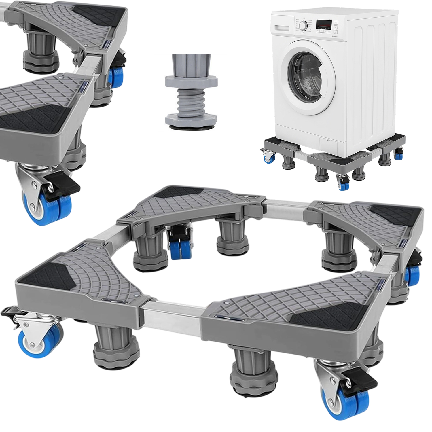 Przesuwna Podstawa Z 4 Kółkami I 8 Podnośnikami Regulowana 42-66CM Lodówki