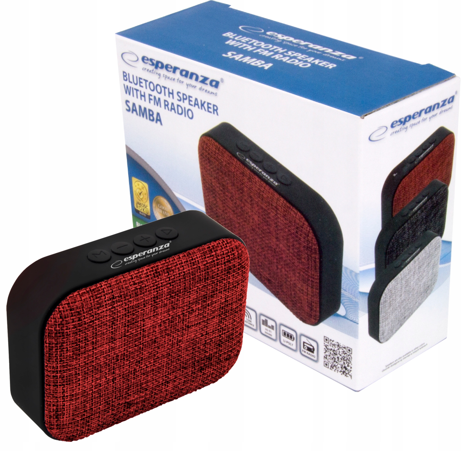 Głośnik przenośny bluetooth czerwony USB