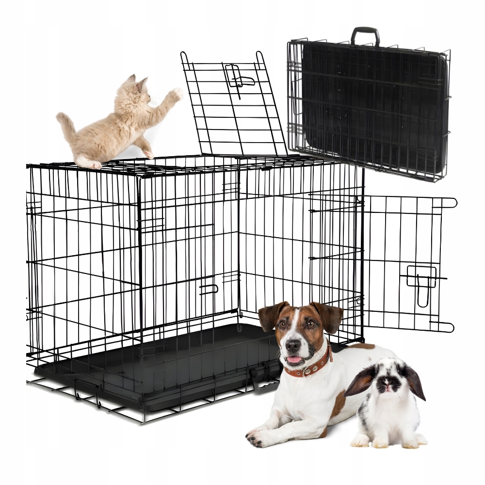 Kennelová klec pro psa do auta 77x57x48 cm L přepravka kovová