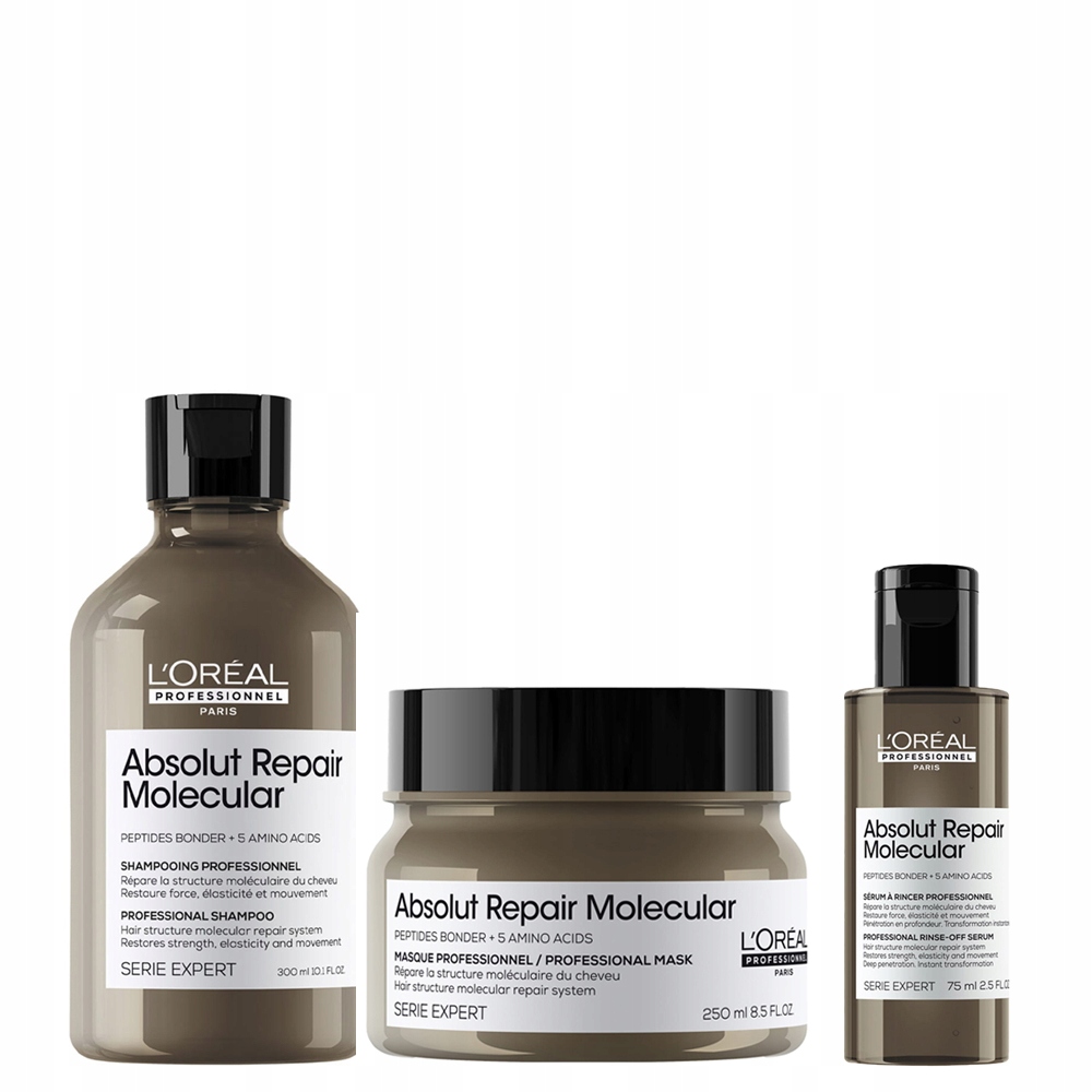 Loreal Absolut Repair Molecular sada pro obnovu šampon maska sérum 75