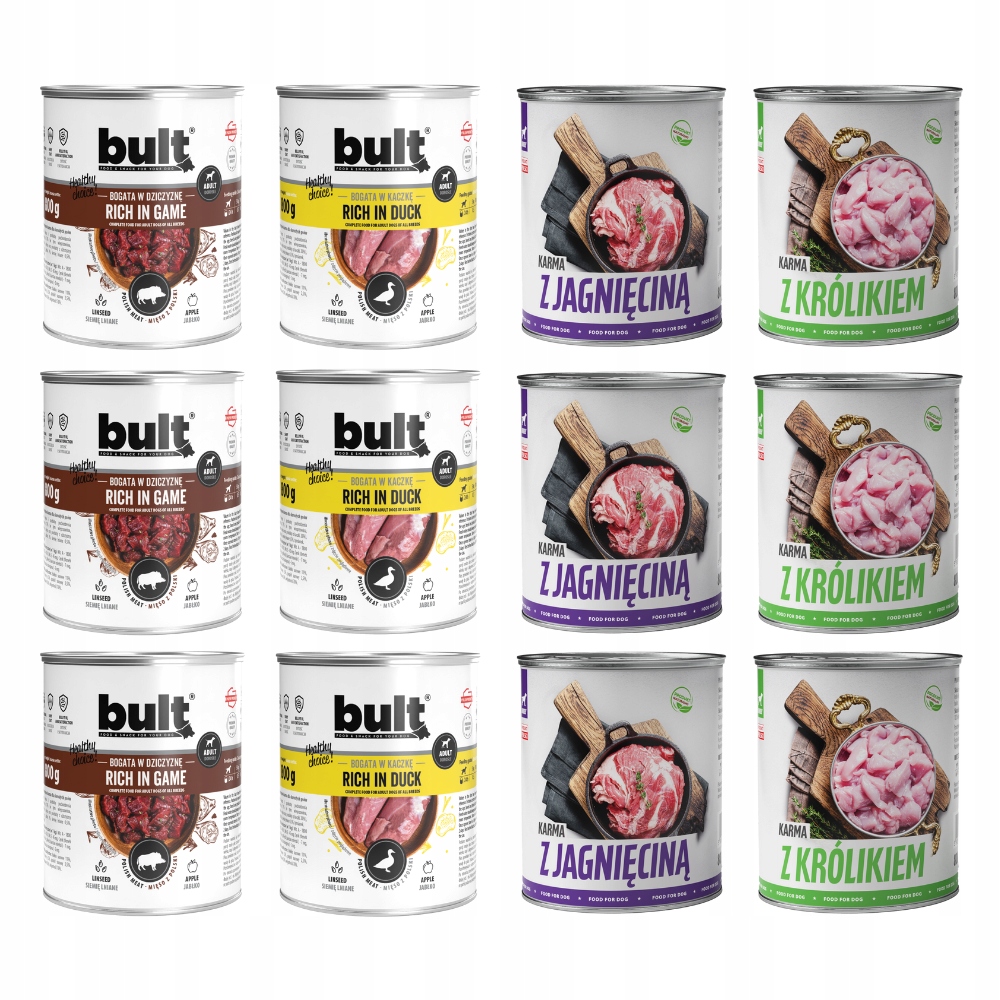 Levně Krmivo Pro Psa Vlhké Krmivo MIX Chutí Zvěřina Hovězí Králík 12x800g