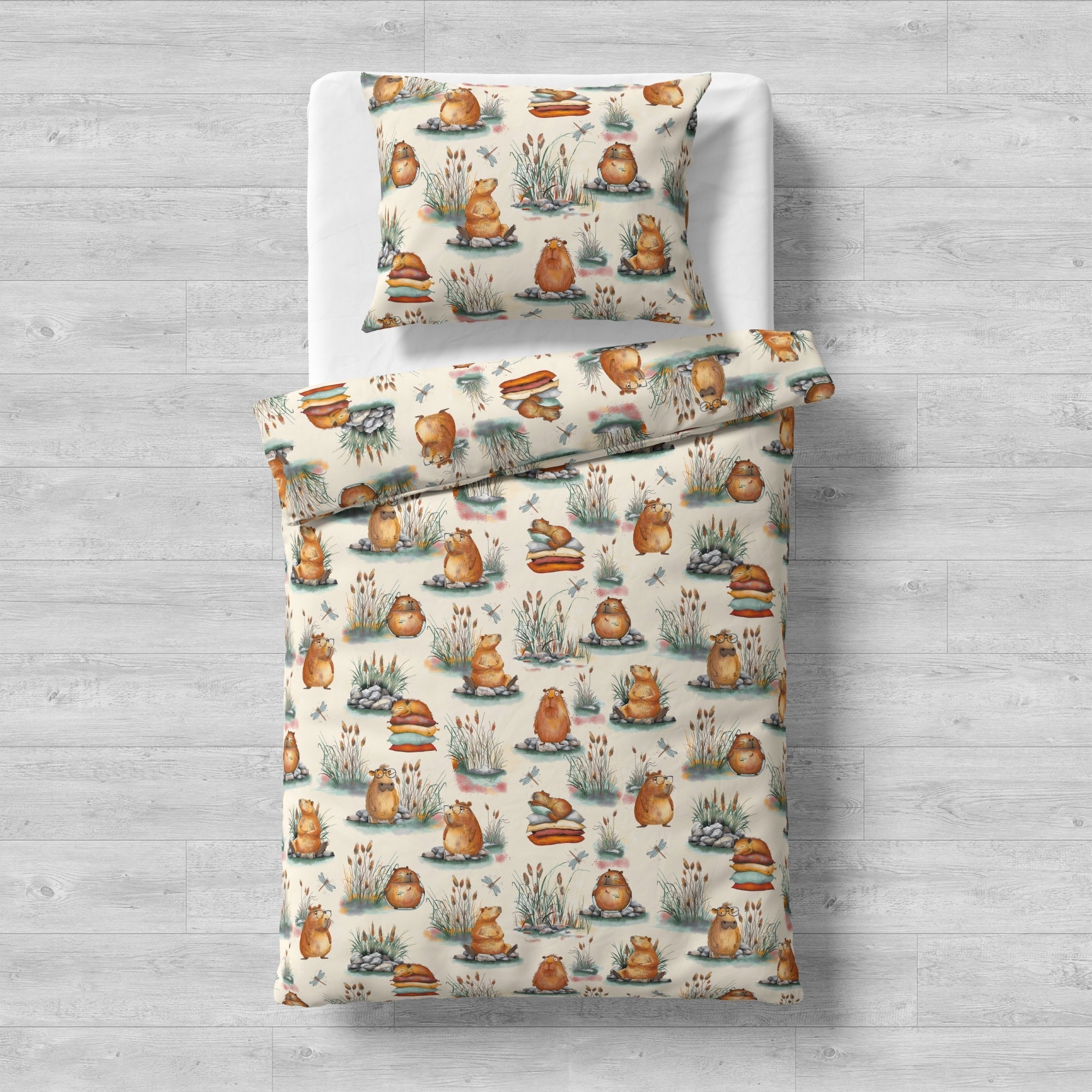 Komplet Pościeli Bawełna 100% 140X200 Producent kapibara gryzoń kapibary