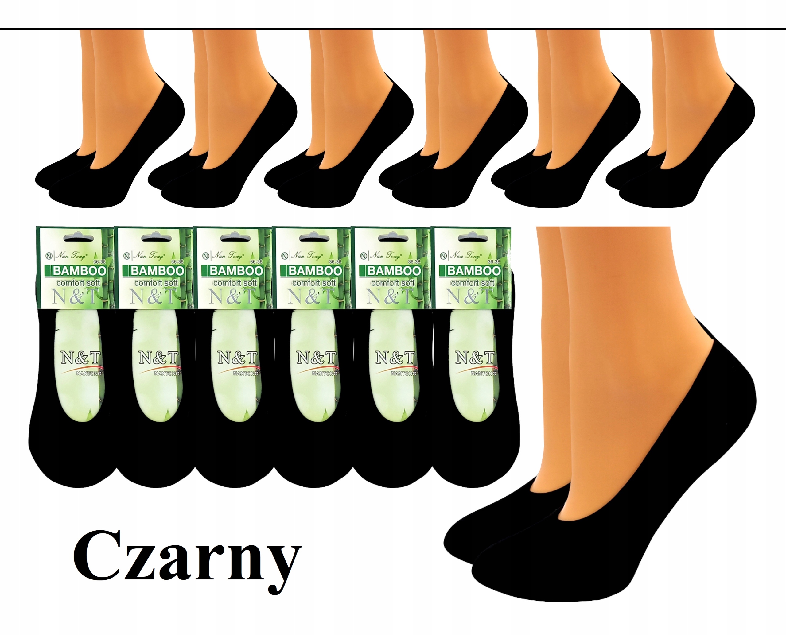 6x BAMBUSOWE STOPKI DAMSKIE SKARPETY 36-38 KRÓTKIE Model Stopki