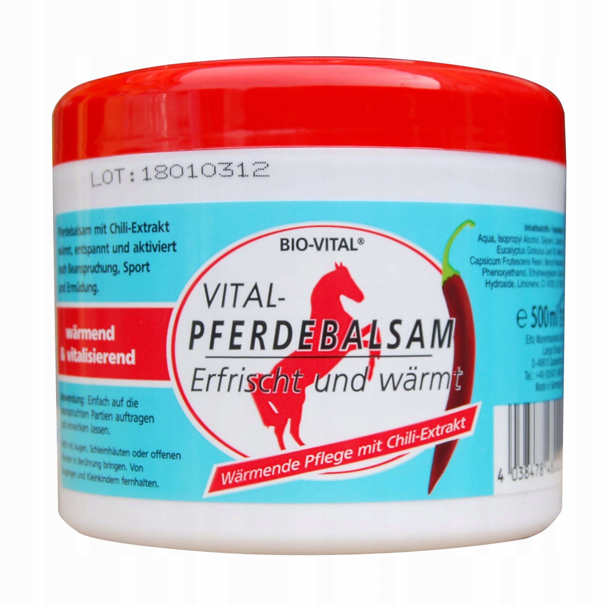 

Maść Końska Rozgrzewająca Pferdebalsam Chili 500ml