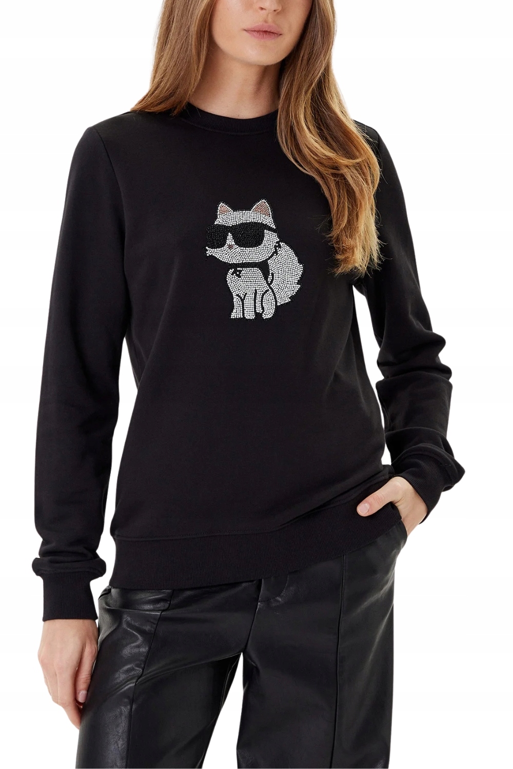 Karl Lagerfeld Černá dámská Mikina s kamínky Ikon Rs Xs