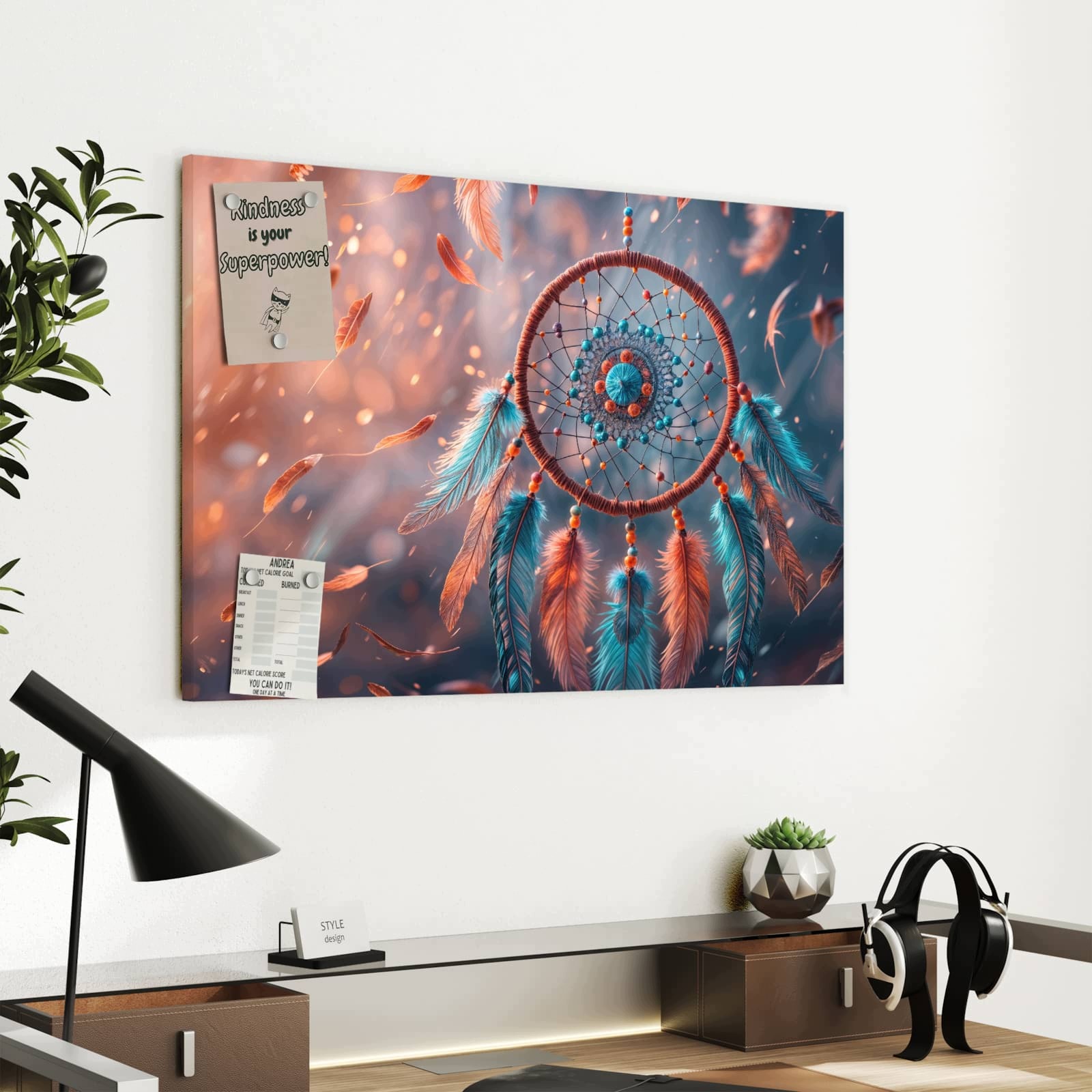 Magnetická tabule Lapacz snuw Peří 60 × 40 cm