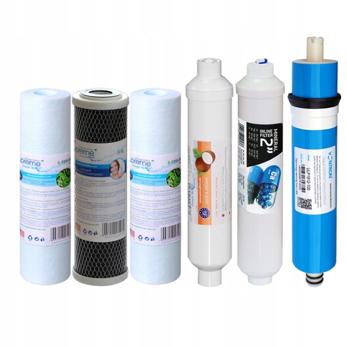 Kpl wkładów do Supreme RO6 Premium-qc, mem 100 Gpd