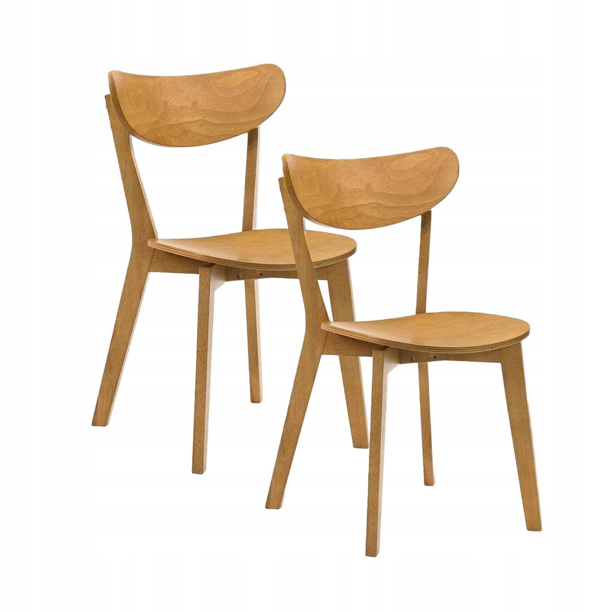 Sada 2 stoličiek Vieri z prírodného kaučukového dreva Homla