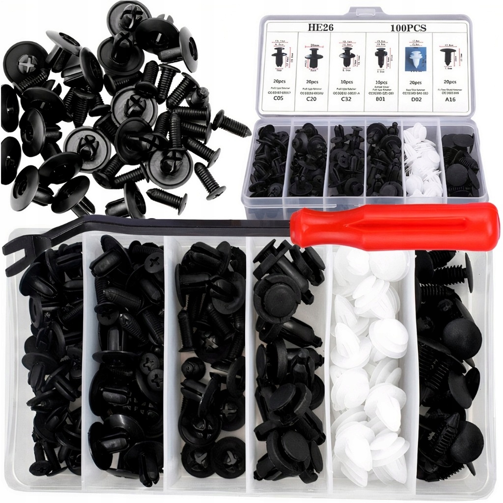 SPINKI KOŁKI KLIPSY SAMOCHODOWE DO AUTA TAPICERKI + ŚCIĄGACZ Kod producenta spinki samochodowe do tapicerki