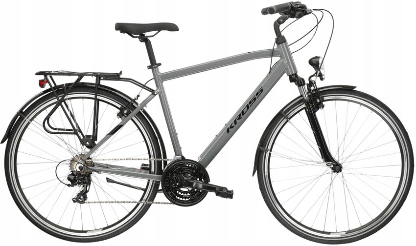 Rower trekkingowy męski Kross Trans 1.0 28 M(19") Szary Czarny Połysk