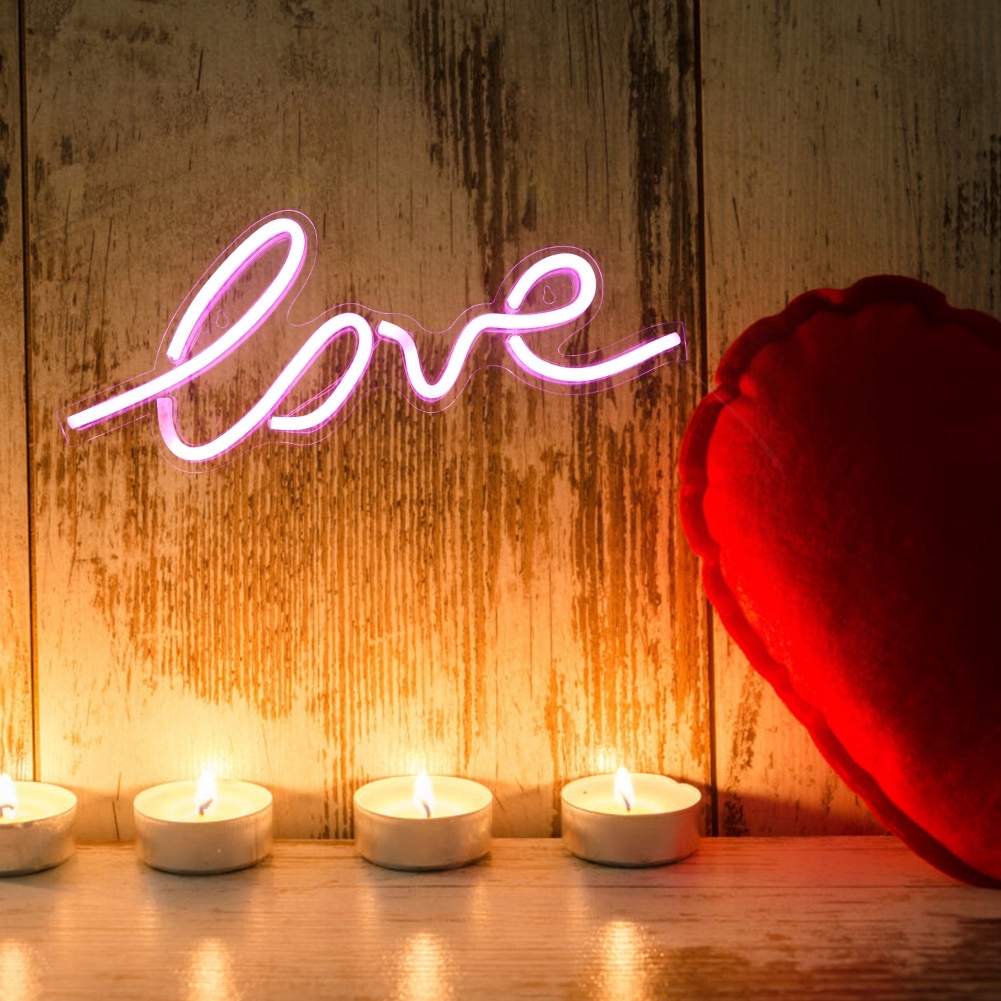 Neon LED w Kształcie Serca z Panelem USB do Dekoracji Pokoju