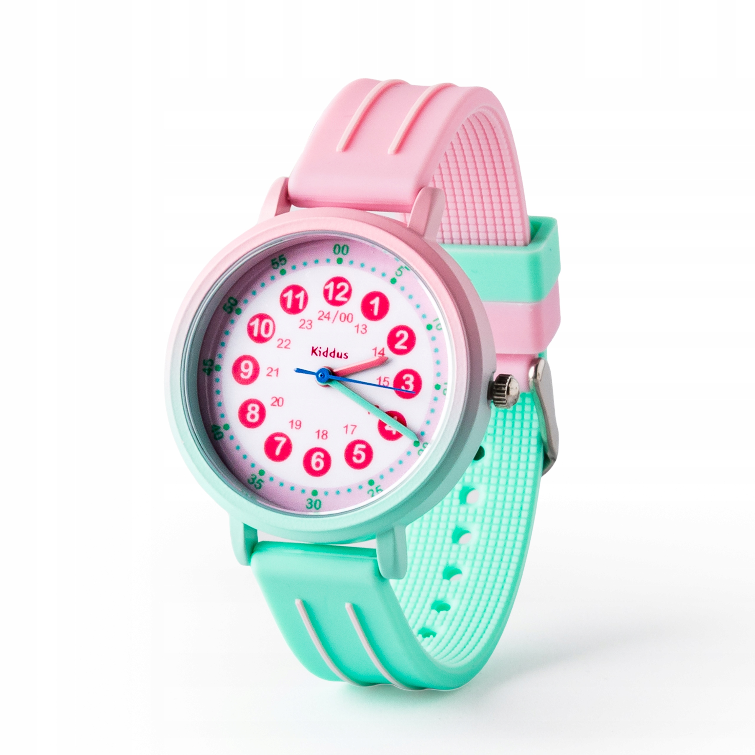 Kiddus dětské hodinky Time Teacher Gradient Pink Mint