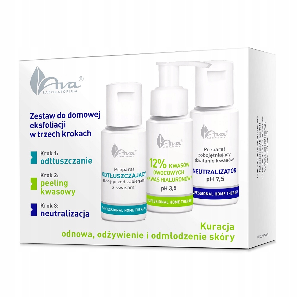 Ava Professional Home Therapy sada pro domácí exfoliaci ve 3 krocích