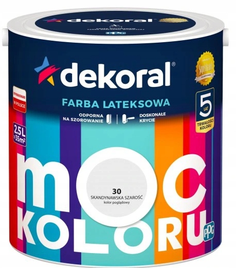 Dekoral Moc Koloru Farba Skandynawska Szarość 5l