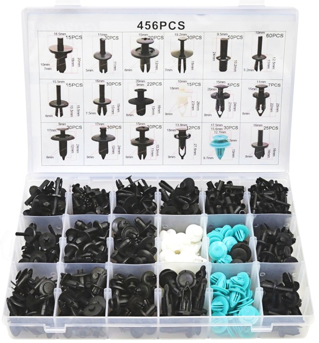 ZESTAW KOŁKI I SPINKI DO OSŁON NADKOLI TAPICERKI SAMOCHODOWE 456 sztuk